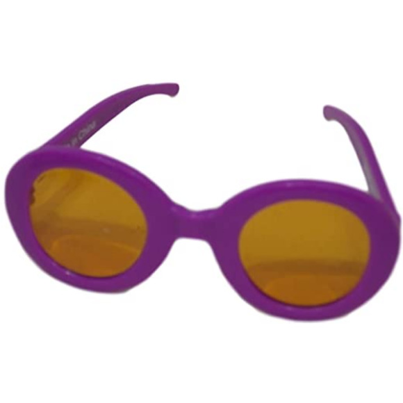 American Girl Doll Julie's PURPLE SUNGLASSES Round Groovy 70's Eye Glasses NEW - Picture 3 of 5